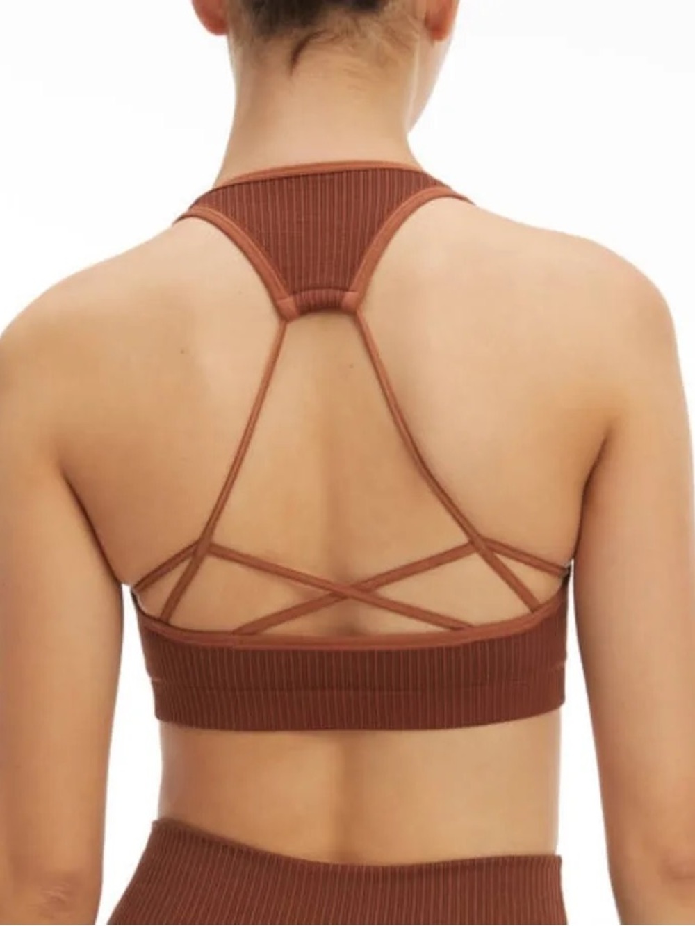 Good American Ribbed Racerback Bralette - Brown - Picture 4 of 4